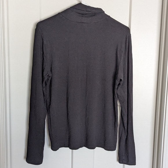 Eileen Fisher Black Turtleneck Long Sleeve Top sz M - Picture 5 of 5